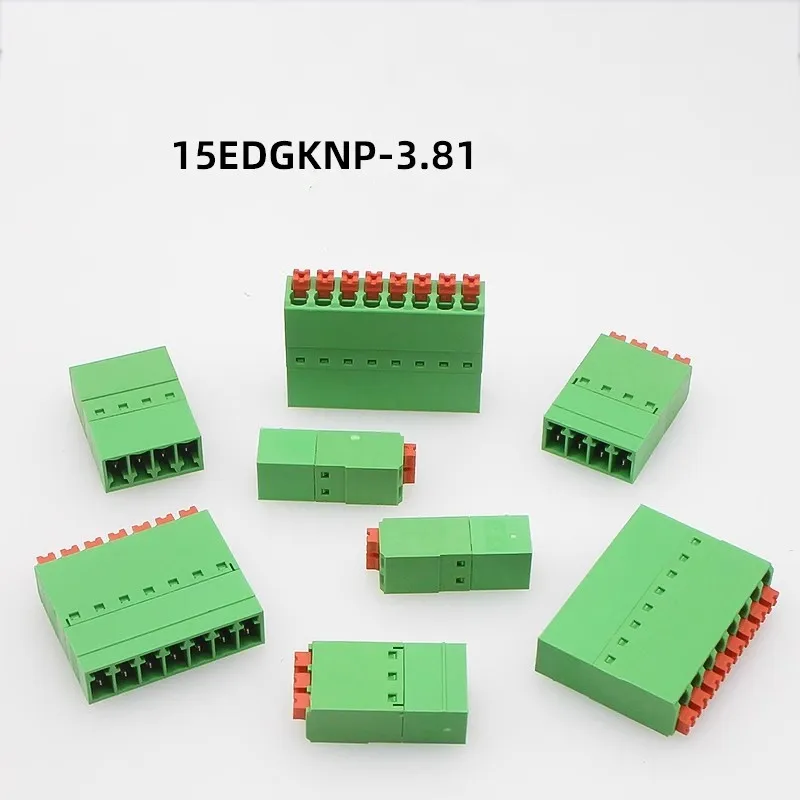 Ultra thin 15EDGKNP3.81mm male and female  Solder-free butt spring type terminal pair for sale 50 sets