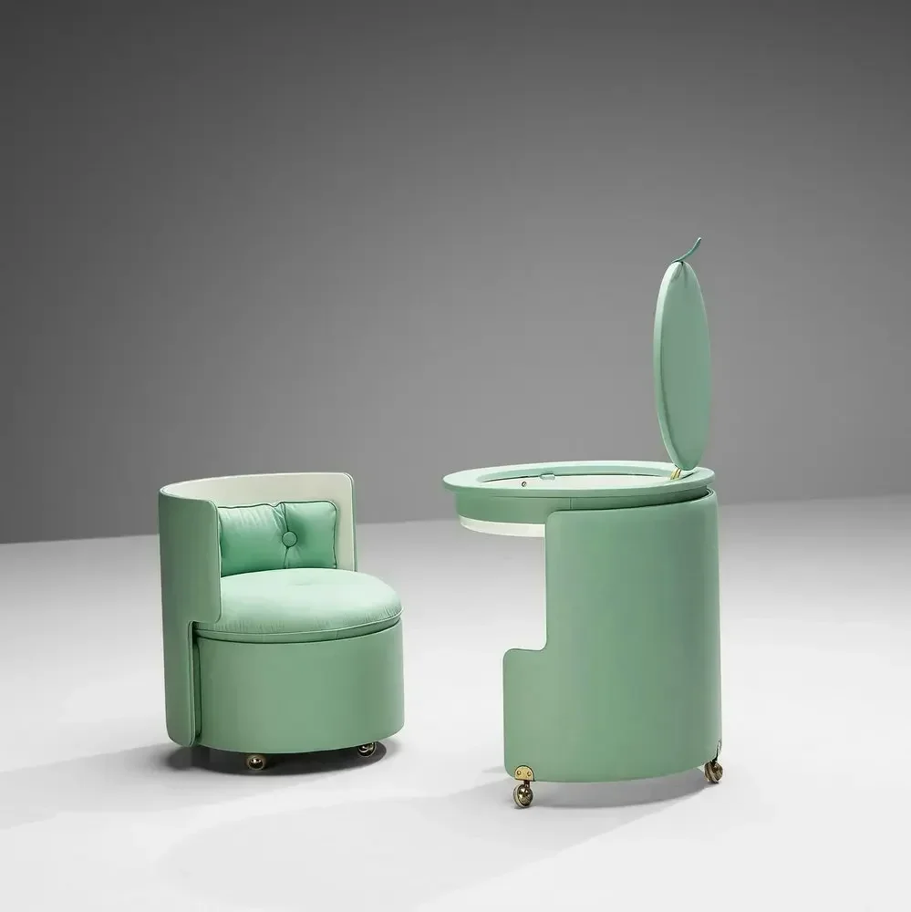 Personnalisable milieu du siècle moderne vert dilly dally vanité coin miroir vanité maquillage coiffeuse en bois avec miroir ed