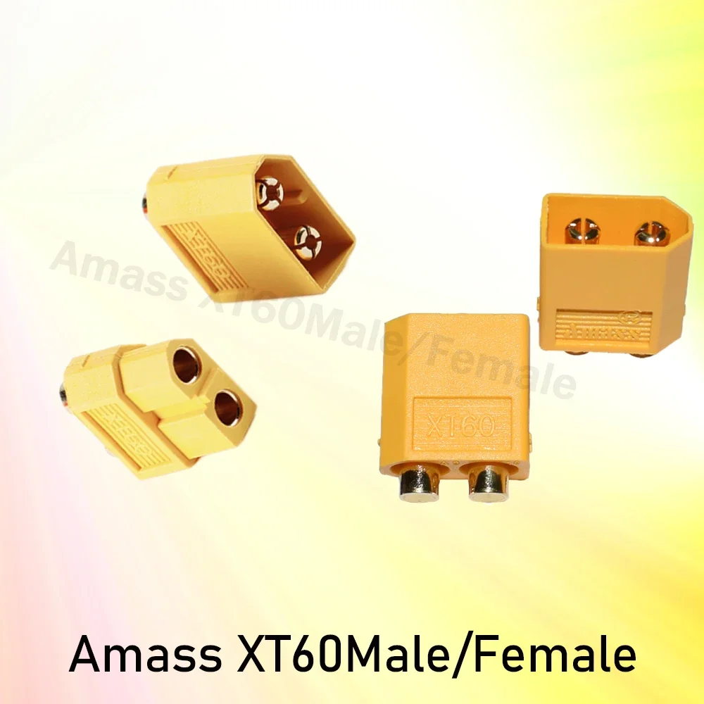 Amass XT60 XT-60 Male Female Bullet Connectors Plugs Yellow Black Blue For RC Lipo Battery(5pair/10pair/50pairs)