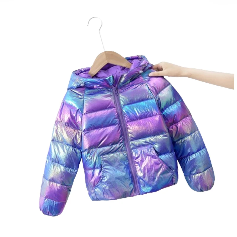 Children\'s Down Jacket Autumn Winter Thick Warm Coat Boys Girl\'s Colorful Trendy Hooded Coat Korean Version Cotton Jacket