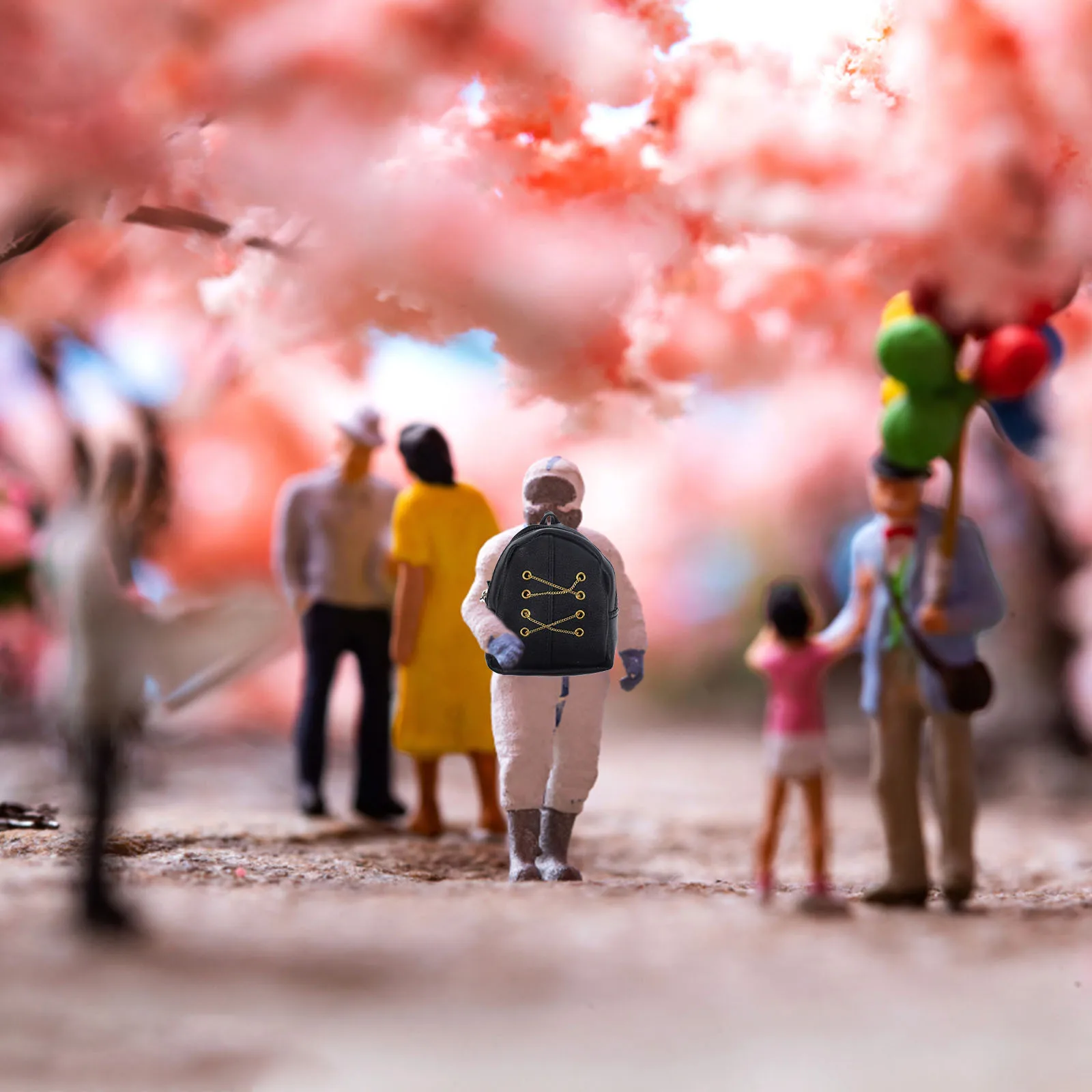 

Mini Backpack School Bag Cloth Durable Soft Touch Zipper Closure Small Portable Mini School Supplies for Dollhouse Accessories