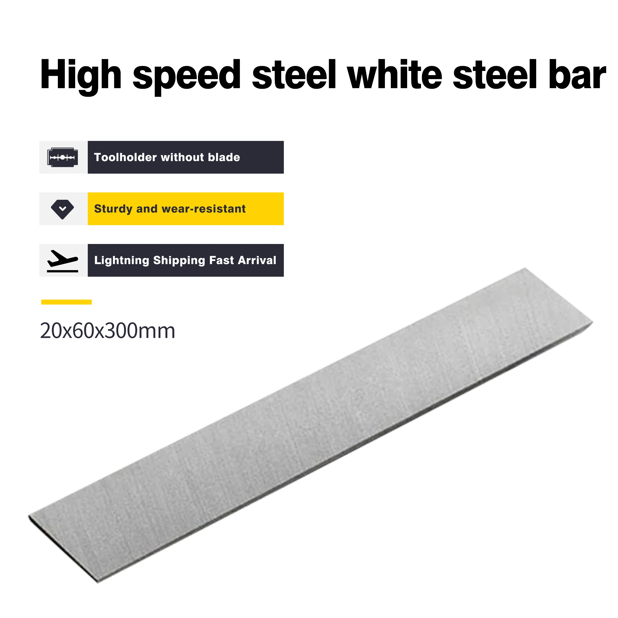 20x50x300 20x60x300 20x80x300 20x100x300mm High Speed Steel White Steel Knife Embryo Flat Knife Steel Long Strip Knives Inserts