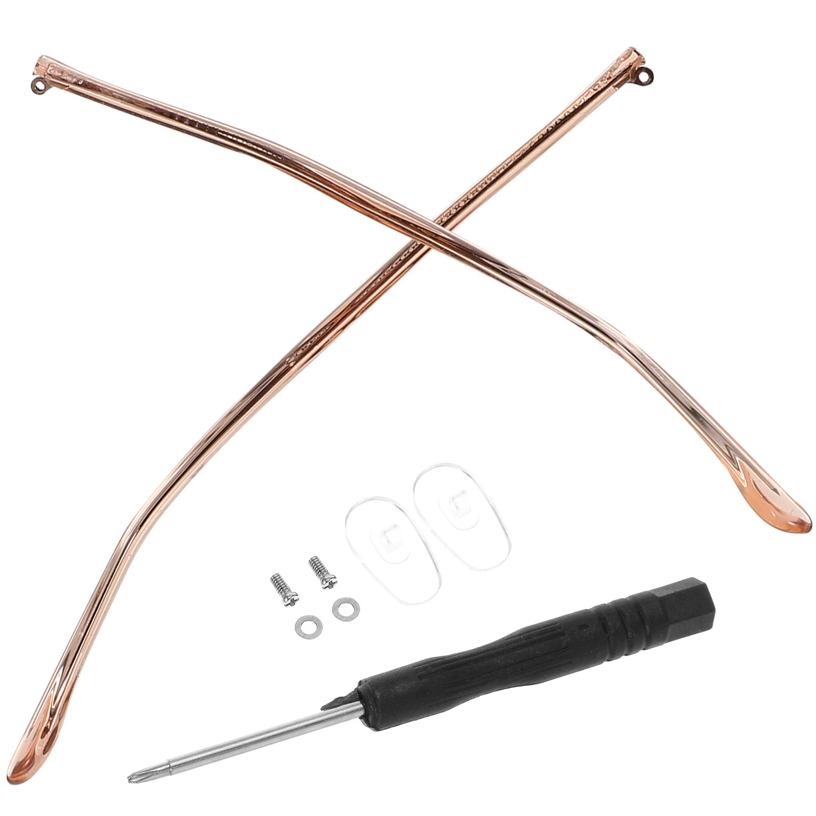 

1 Pair Eyeglasses Replacement Temple Clear Crystal Metal Glasses Arms Legs Accessories Repair Kit Rose Gold Universal Fit