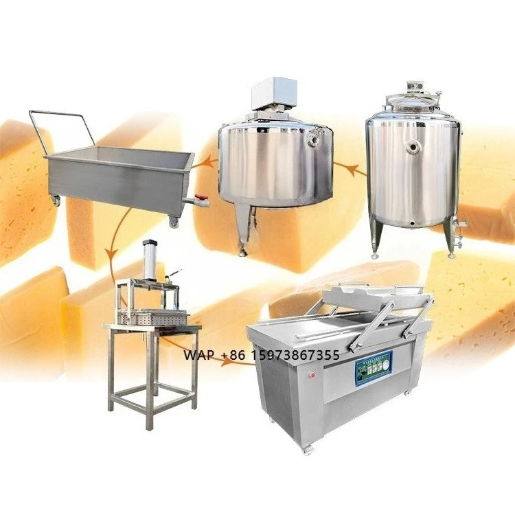 Máquina para Hacer Queso Mozzarella MYONLY, Tina para Cuajada de Queso de 200 Litros, Línea de Procesamiento de Lácteos, Máquina de Prensa Neumática para Margarina