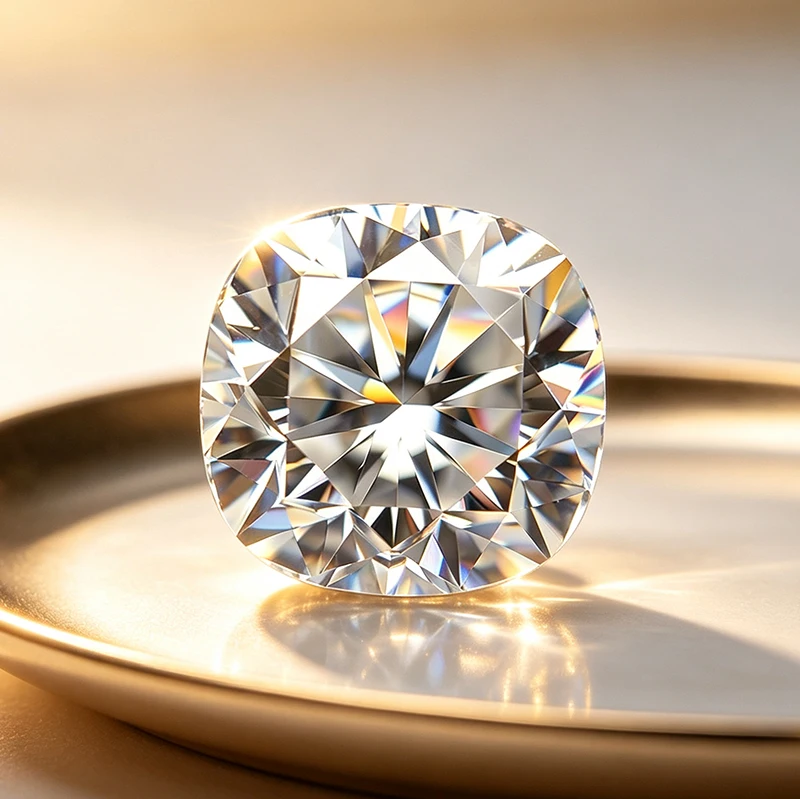 Real D Color Cushion Cut Moissanite Loose Stone with Certificate Moissanite Lab Diamond Pass Tester with GRA Report