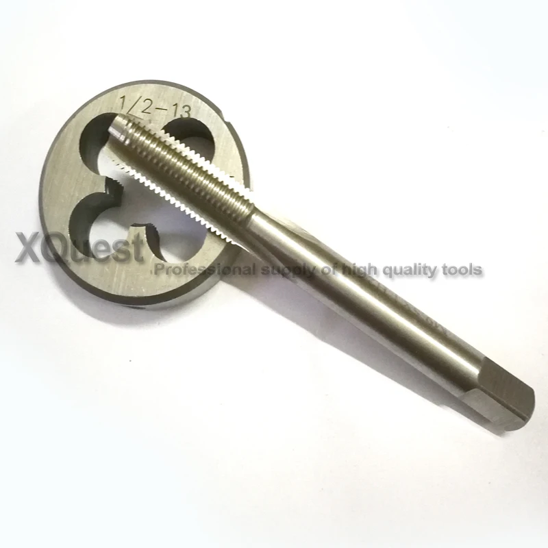 2 pezzi HSS rubinetto e fustelle per mano sinistra unc 1/4 5/16 3/8 7/16 5/8 3/4 rubinetti a filettatura fine Muore UNF 1/4-28 5/16-24 3/8-24 1/2-20