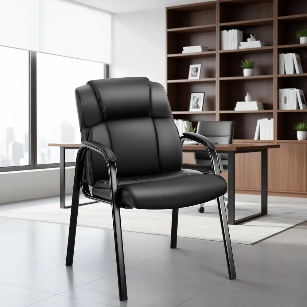 

Кожаное офисное кресло для ресепшена с мягкими подлокотниками для дома, конференц-залов, лобби, переговорных комнат, церквей, клиник