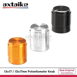 10PCS 13*17mm 15*17mm Aluminum Alloy Potentiometer Knob Rotation Switch Volume Control 6mm EC11 WH148 15X17 Golden Silvery Black