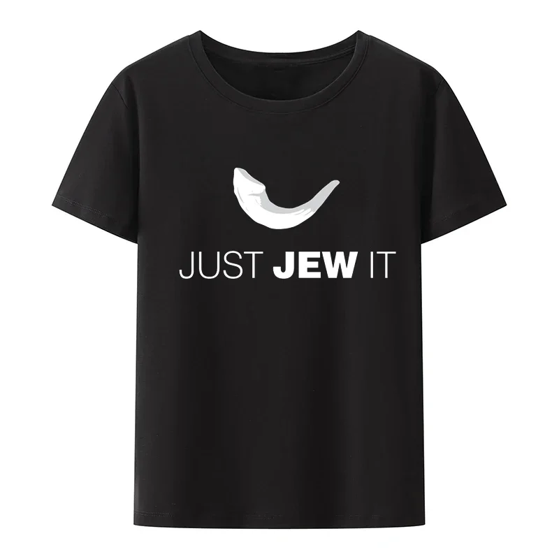 Ropa Mujer Comics Gift XDuration Just Jew It - Funny Jewish Shofar Shirt, Vêtements pour femmes, Motif esthétique, T-shirt Anime