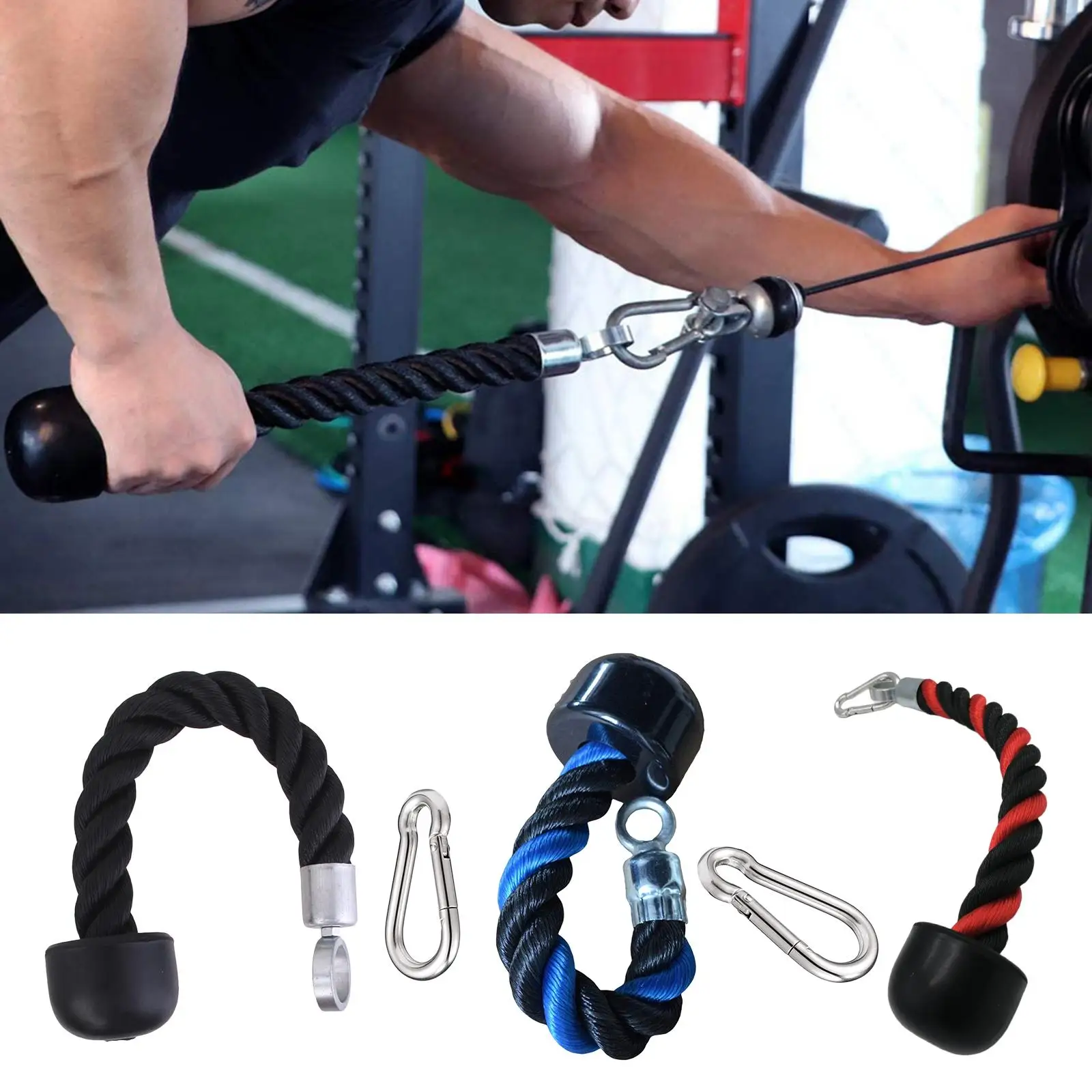 Cuerda para tríceps, accesorio de Cable de polea de un solo agarre, mango de LAT extraíble, accesorios de agarre, ejercitador de fuerza, brazo de