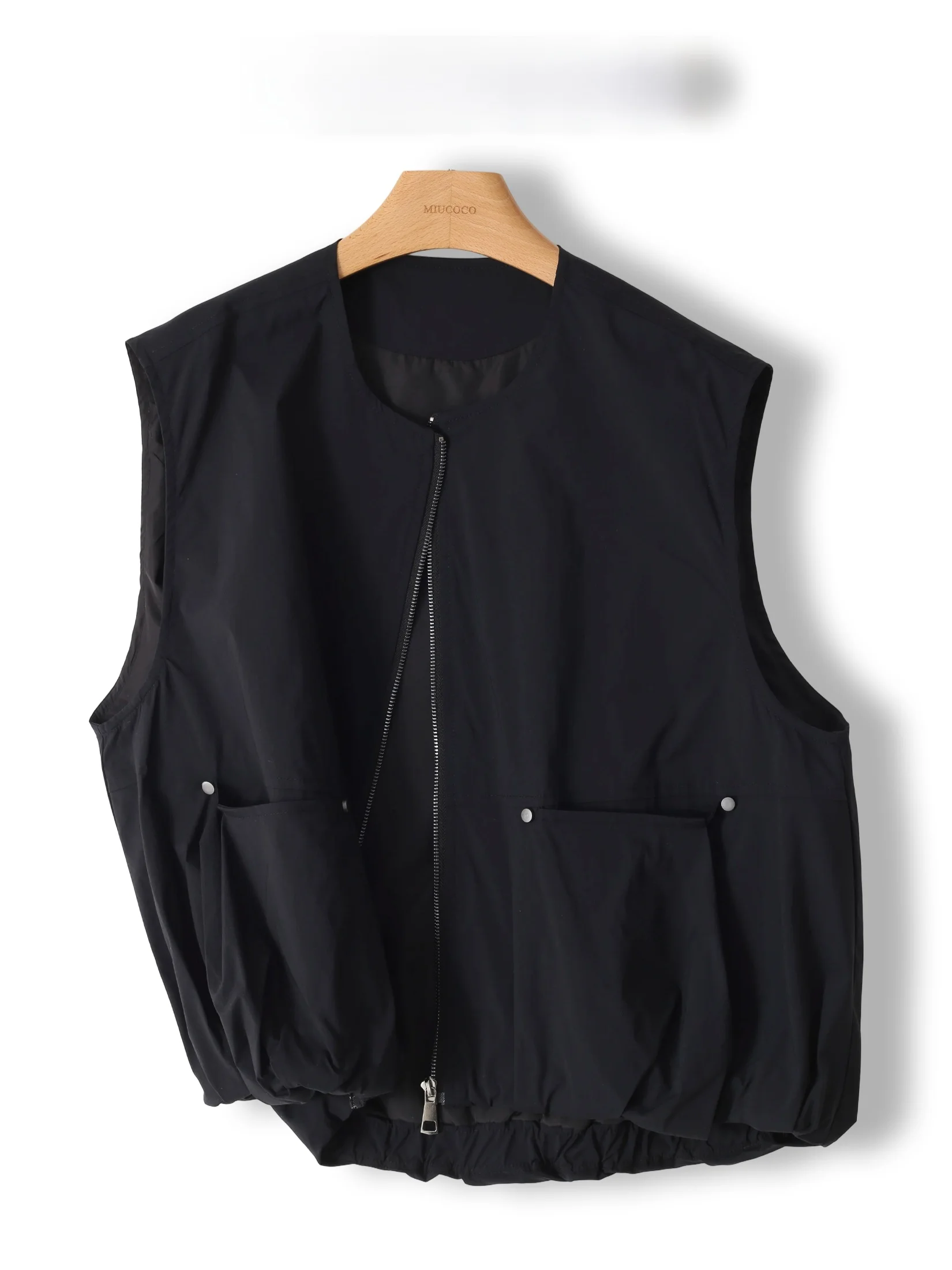 

Summer New Style Women's Zipper Sleeveless Tank Top Versatile Slimming Outerwear Casual Comfortable Fit round Neck Design