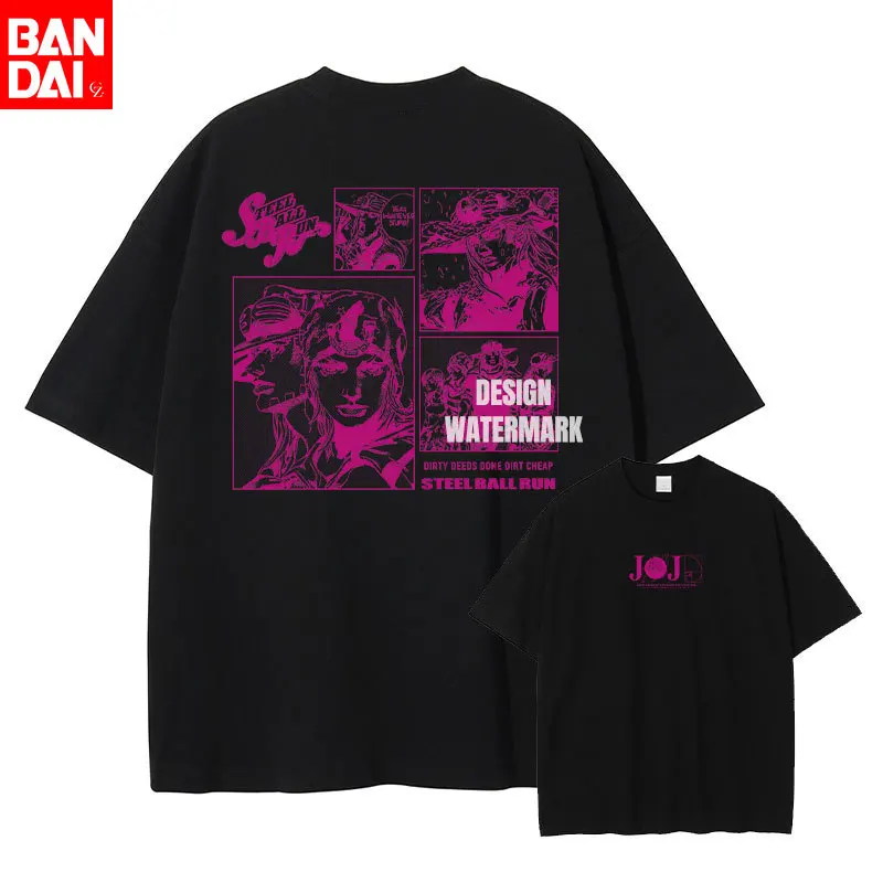 

JOJO's Bizarre Adventure Gyro Zeppeli T Shirt Men Vintage Washed Oversized Tees Japanese Anime T-shirts Streetwear Cotton Tops