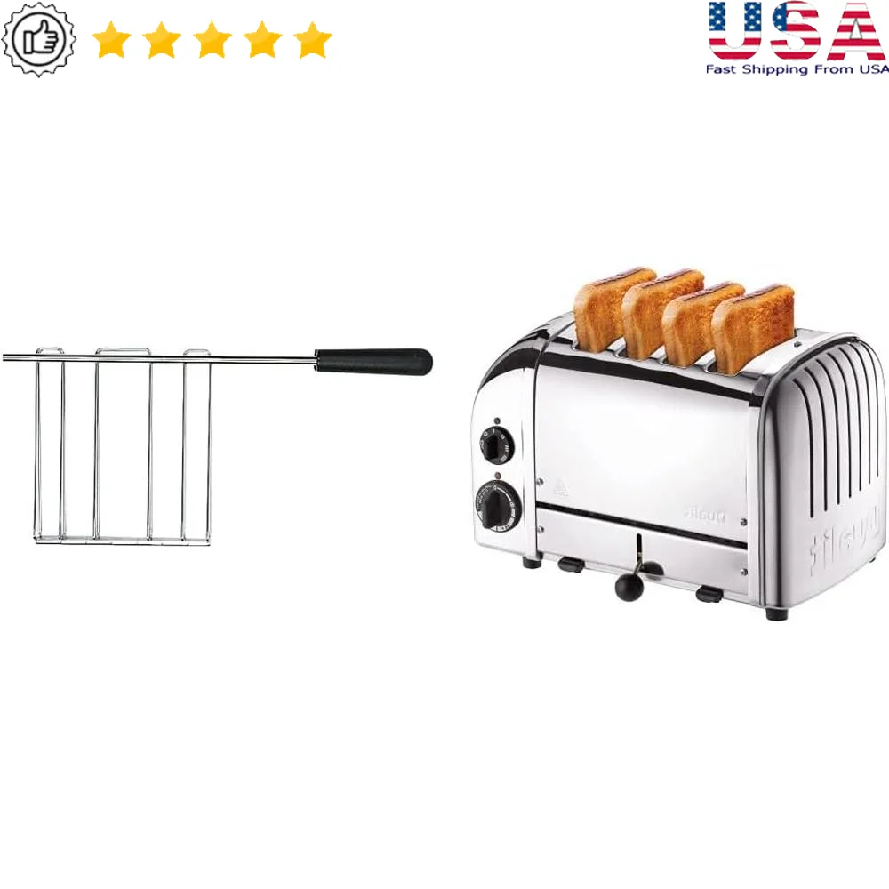 

Classic Toaster 4-Slice with Dual Sandwich Cage Bagel Defrost Settings Repairable ProHeat Elements Non-Slip Feet Toasting