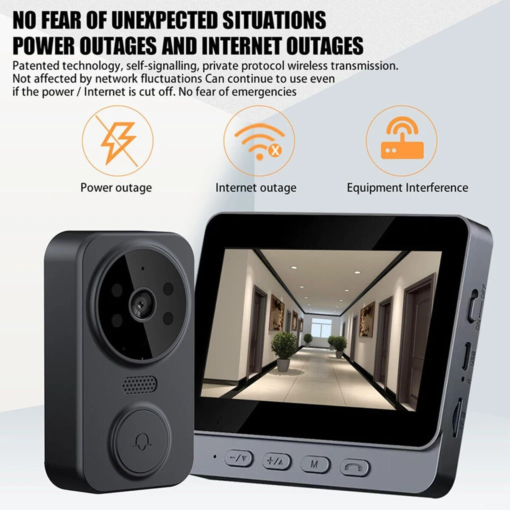ABS Home Security Door Bell Camera Wireless System Door Bells With Camera Wireless Intercom