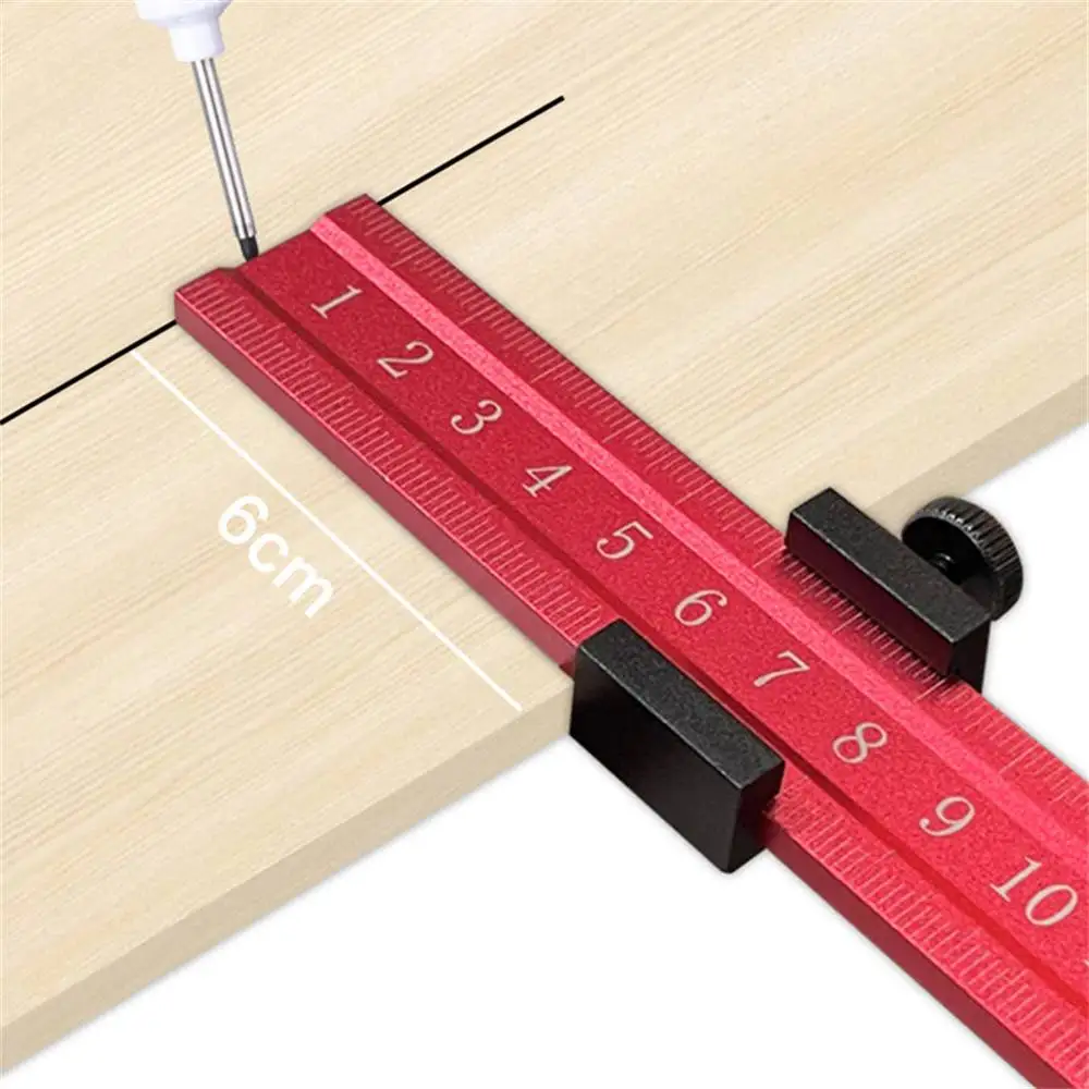 Aluminum Positioning Ruler Positioning Block Limited Woodworking Line Scribe DIY Precision Measuring Scale Tool 200-600mm