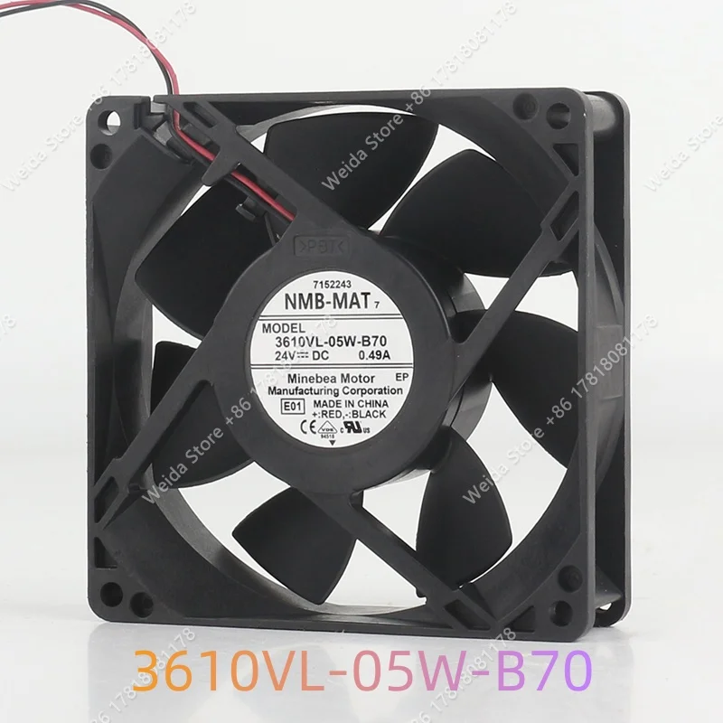 NMB 9CM 9025 90X90X25MM 9CM DC24V 0.49A 5V 12V 48V 3610VL-05W-B70 Frequency Converter Cooling Fan