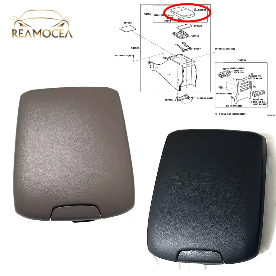 Reamocea Car Center Console Armrest Lid Glove Cover Assembly Accessories Fit For Toyota Prado LC120 GRJ120 KDJ120 2002.9-2009.8