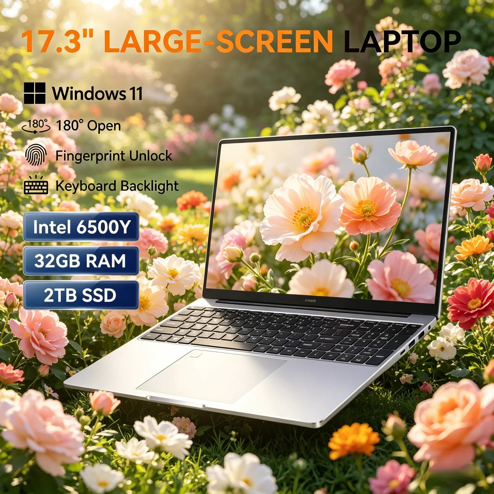 Hot Item 17.3 Inch Ultra Light Laptop Intel 6500Y 32GB RAM 1TB 2TB SSD High Definition Windows 11 Office Notebook PC