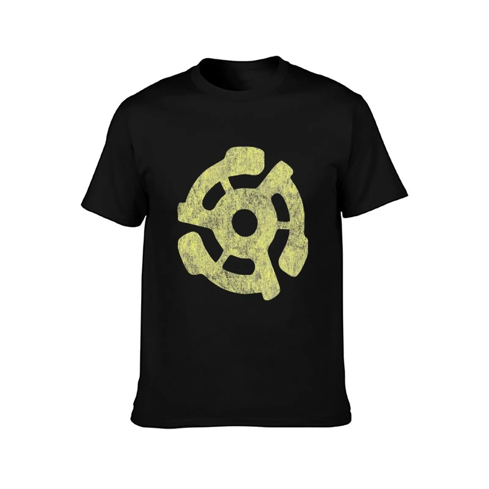45 RPM Record Adapter T-Shirt, Summer Casual Cotton Tee, Oversized Streetwear Tops, Vintage Graphic Print, Unisex Men Women