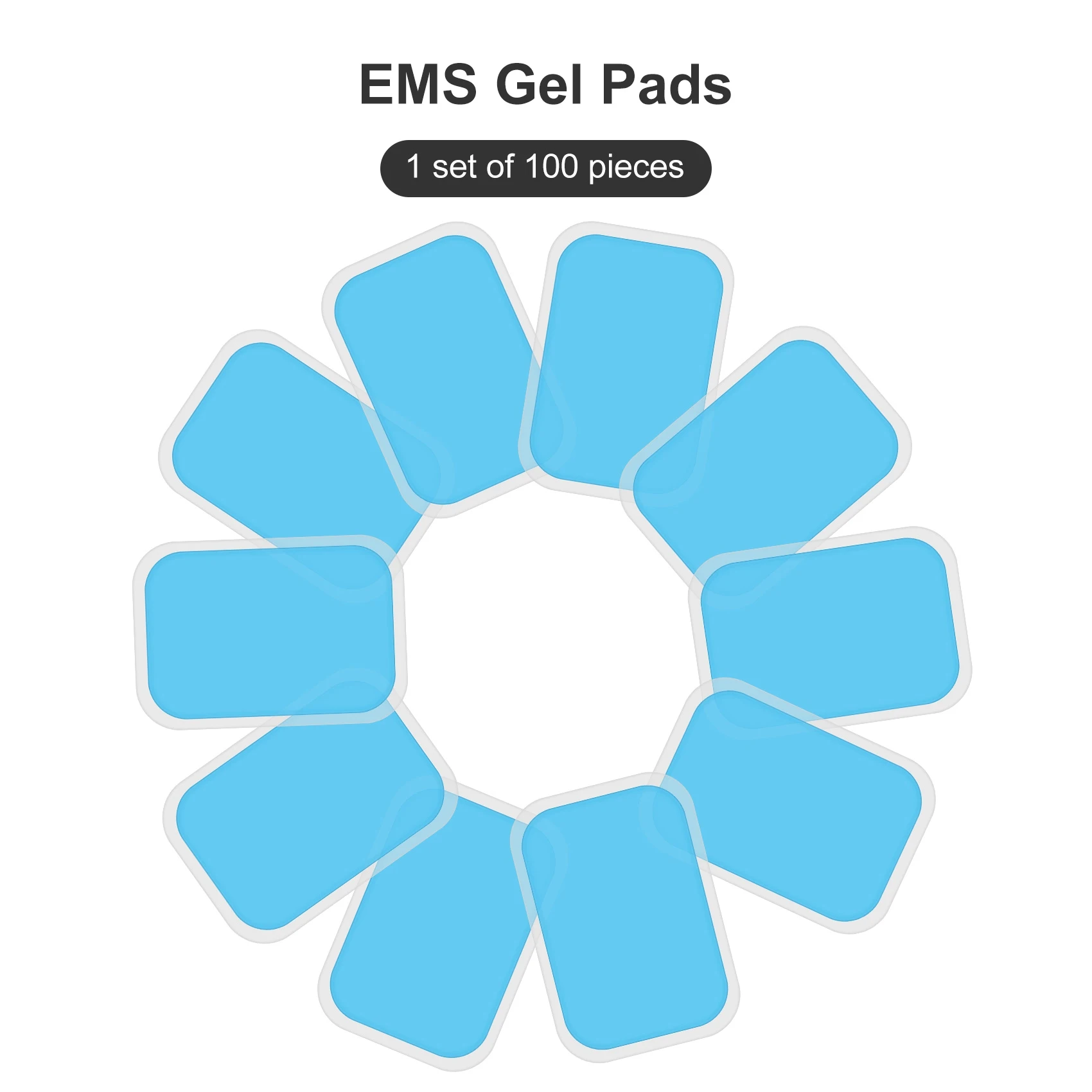 -A14E 100 قطعة وسادة جل EMS، وسادة بديلة من الجل الكهربائي، وسادة جل ماصة EMS، ملحقات مدرب عضلات البطن
