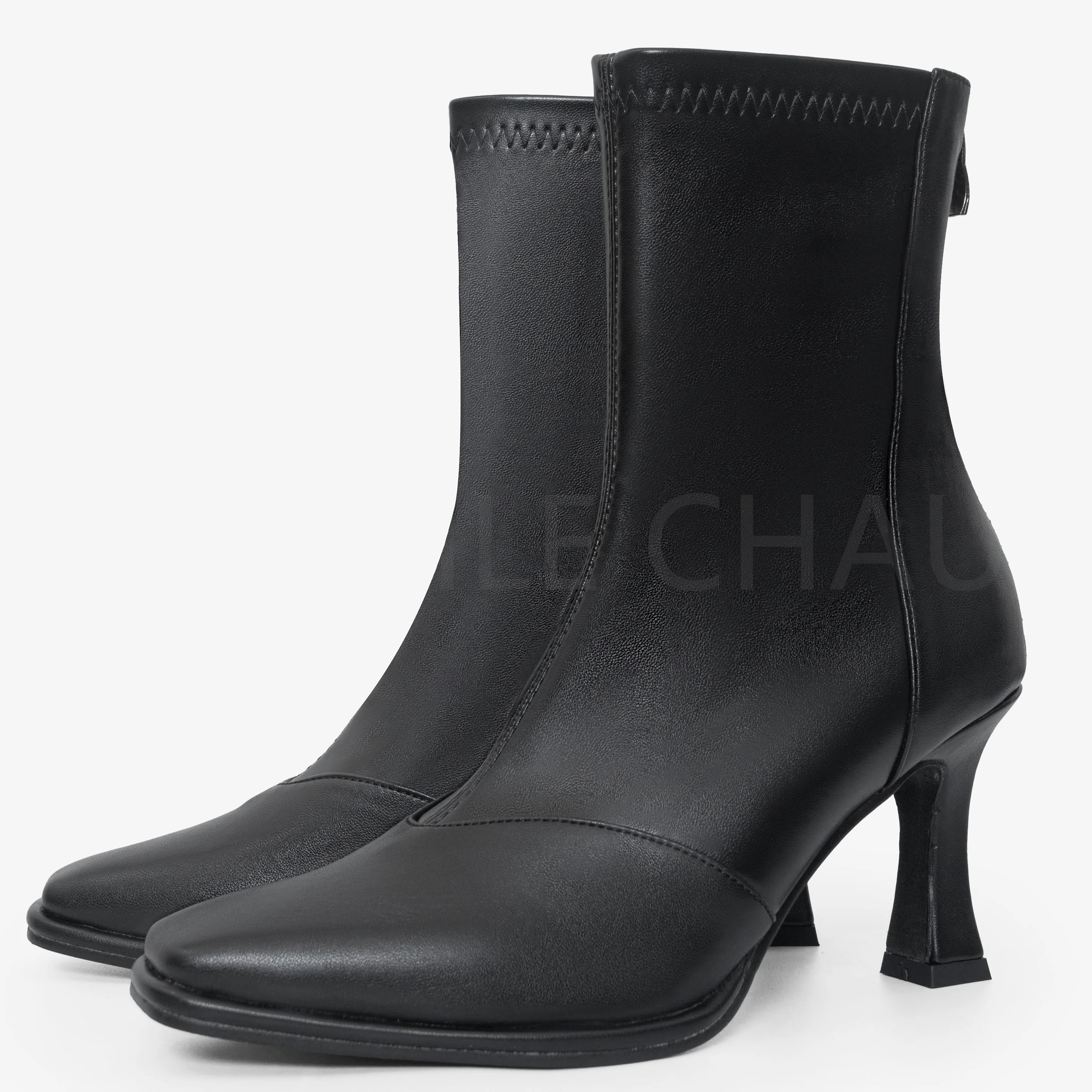 

【Measure your feet length before order】Luxry Designer Women High Heel Mid-Calf Boots Sexy Party Pointy Toe Lady Shoes 141-CHC-33