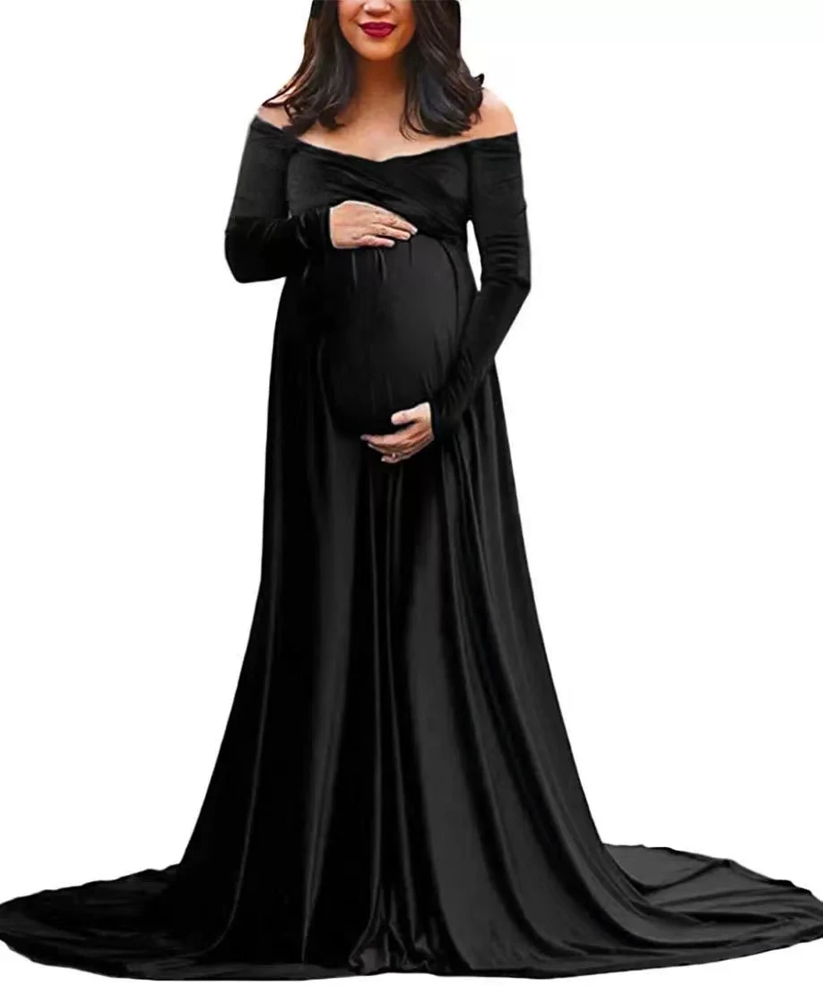 Vestido de maternidad para Sesión de fotos, ropa de embarazo, fotografía de maternidad, accesorios de fotografía para mujeres embarazadas, Otoño e Invierno