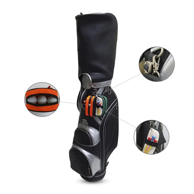 Hot Golf Ball Pouch Ball Bag Zipper Small Golf Ball Bag Golf Balls Tees PU Container Pocket Handbag Golf Accessories