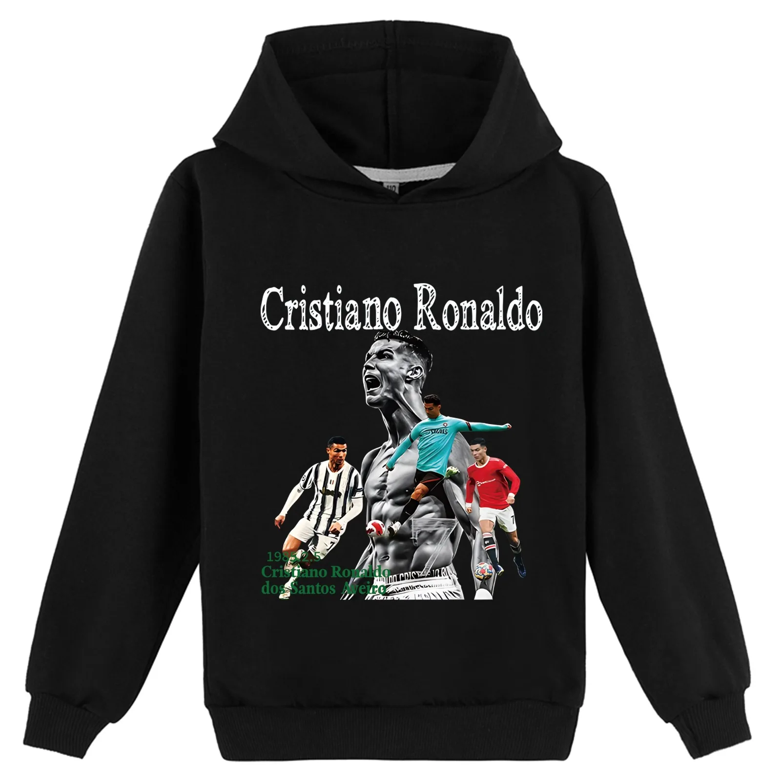 Teen Cris-tiano R-ronaldos Loose Sweatshirt Hooded Soft Tops,Little Kid Cotton Long Sleeve Hoodies for 2-14Y