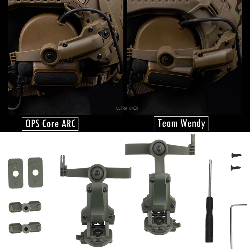 

Tactical Headset Rail Adapter for OPS Core ARC / Team Wendy Rails Airsoft Shooting Hunting Headphone Accessories Headset Mount