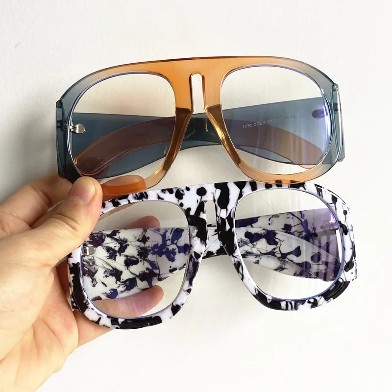

Fashion Optical Light Glasses Women Eyeglasses Pilot Eyewear Oversize Frame Spectacles Personality Single Beam Ornamental