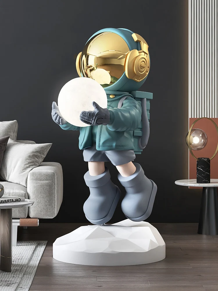 Cute floor lamp Home Decor Art Statue Resin Crafts Fashion Astronaut light Creative Indoor Decoration living room standing lamp