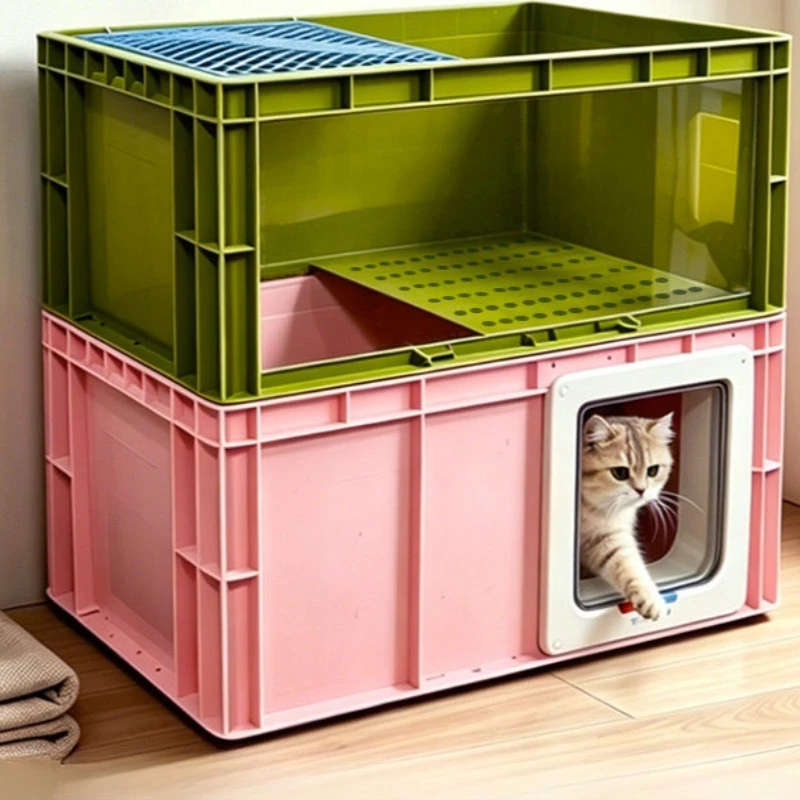 Ultra Large Litter Box Side Entrance Supplies Toilet Bathroom Training Plastic Defecation Areneros De Gatos Household Items