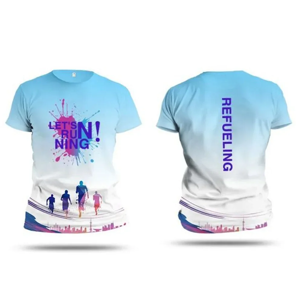 Running Sports 3D Printing Summer Neutral Short Sleeved T-shirt Fitness Sports Outdoor Quick Drying Loose Comfortable Clothes