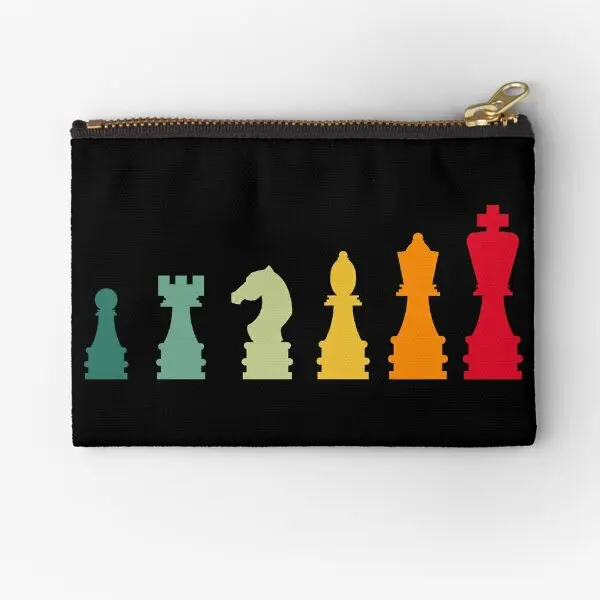 

Chess Pieces Color Zipper Pouches Key Panties Packaging Socks Cosmetic Small Wallet Pure Women Storage Men Pocket Coin Bag