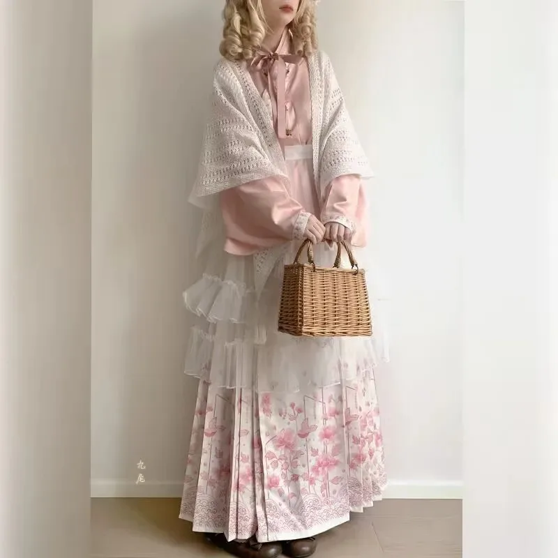 Oversized 10XL Hanfu Dress Women Chinese Ancient Hanfu Suits 4pcs Sets Cosplay Costume Pink & Blue Hanfu Dress Plus Size 5XL