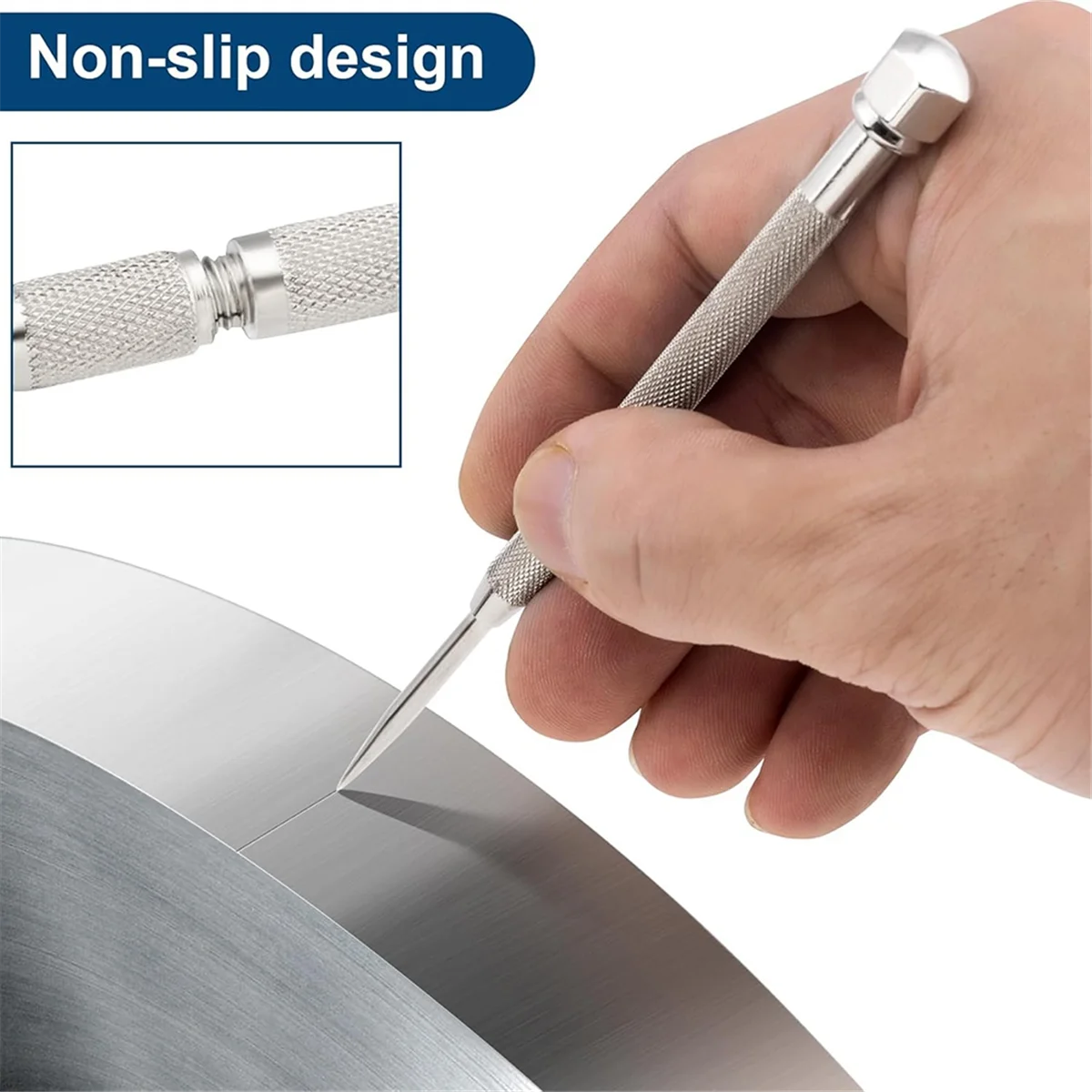 

AA25 Pocket Scriber Tool, Carbide Steel Metal Engraving Pen with Carbide Tip for Welding/Glass/Metal Marking Tool