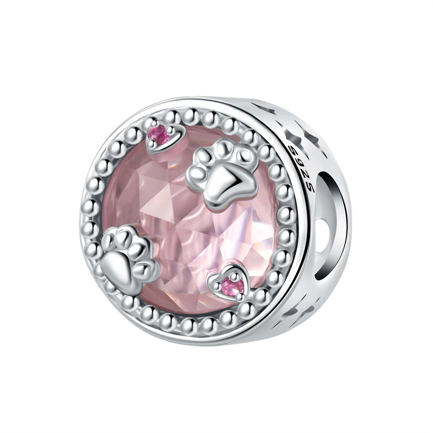 

CYCUFF 925 Sterling Silver Pink Cute Claw Pendants Bracelet Necklace Charms Fit Jewelry Party Beads DIY Fine Gifts