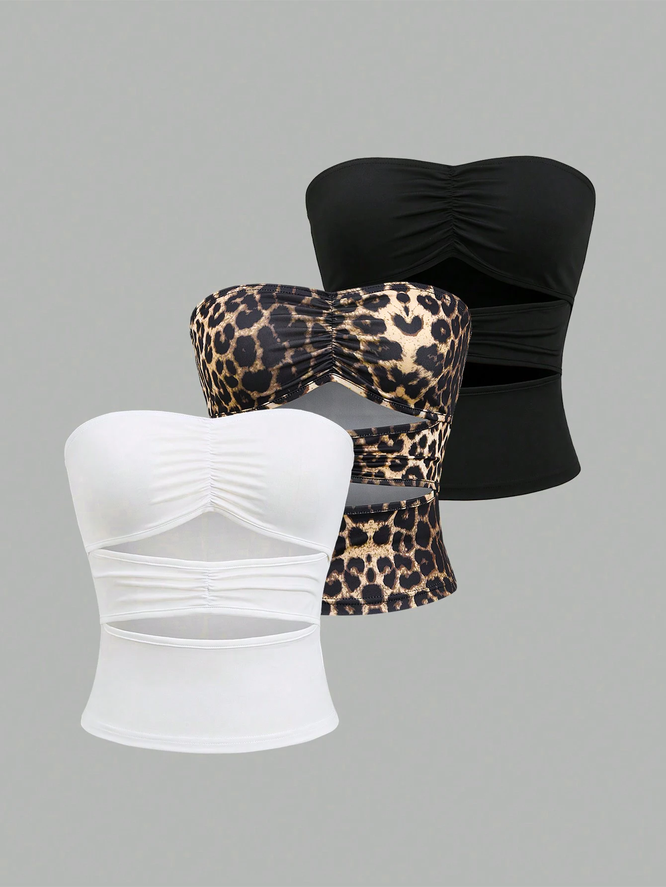 

A new set of three-piece strapless and off-the-shoulder women's vests for trendy and sexy women with high appearance standards