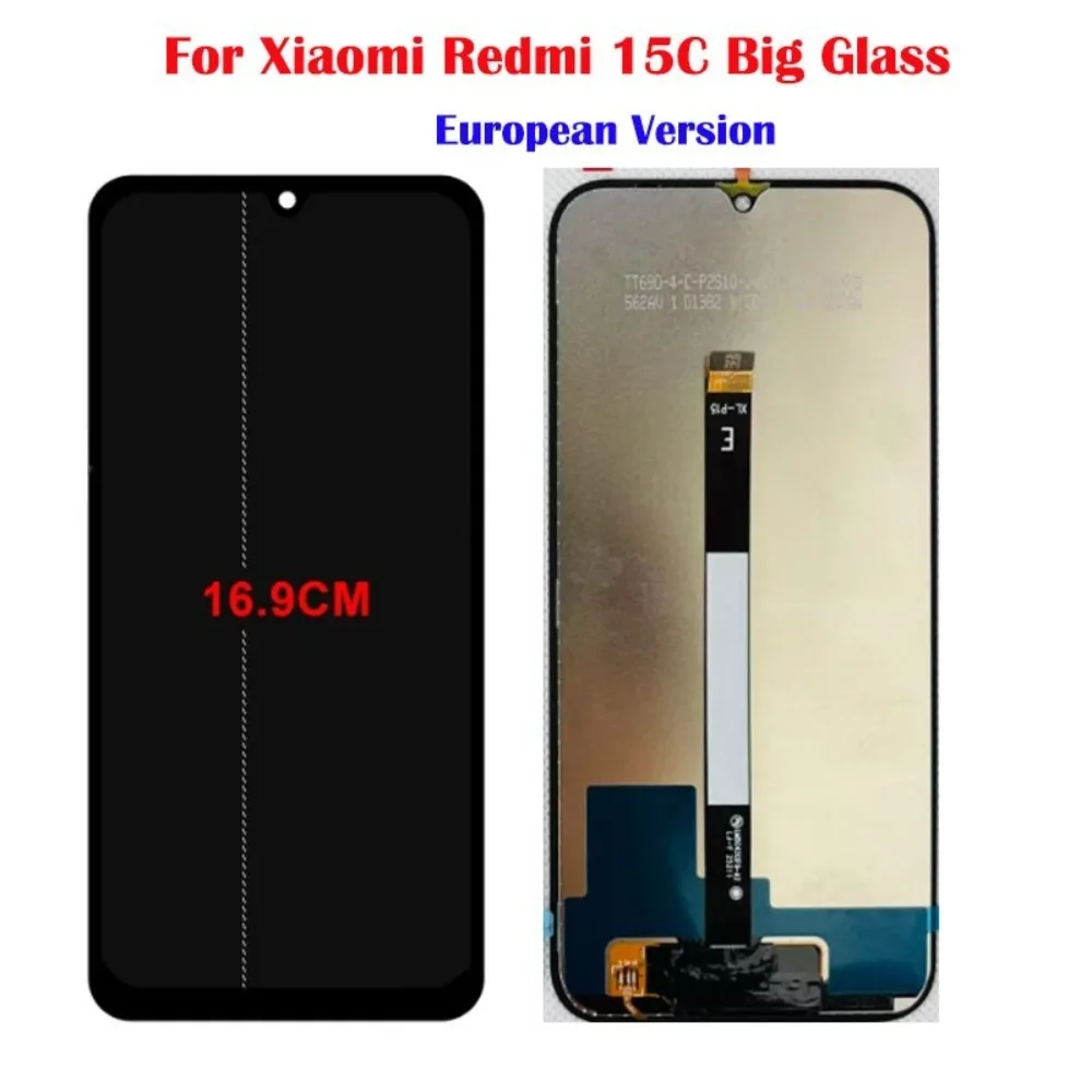 LCD Display Touch Screen Digitizer For Redmi 15C Big Glass European Version