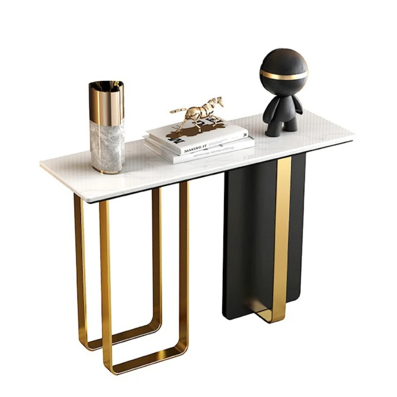 LMM Italian Light Luxury Marble Entrance Cabinet Modern Simple Wall Entrance Slate Table