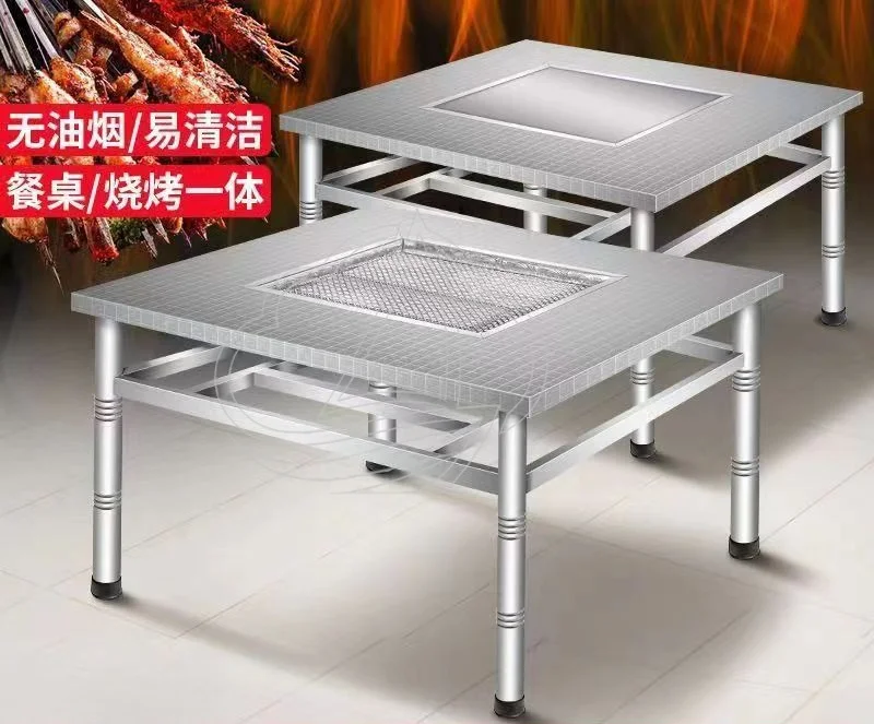 Detachable Stainless Steel BBQ Table Multifunctional Outdoor ecue Desk For Home Stall Night Market Business