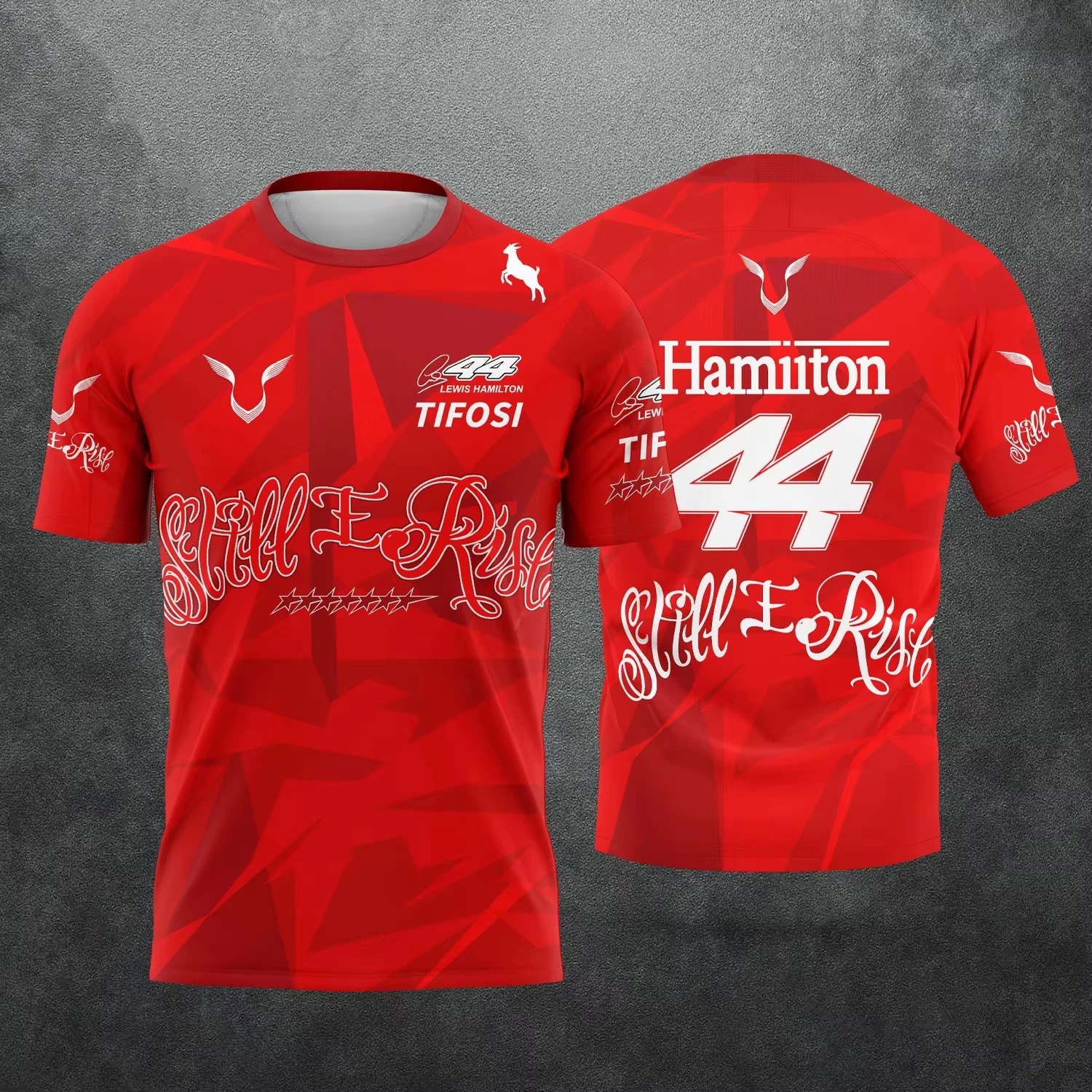 Family 44 Race Number Still I Rise Graphic Short Sleeve Jersey Quick Dry Breathable Light Motorsport T Shirt for Adult Fans