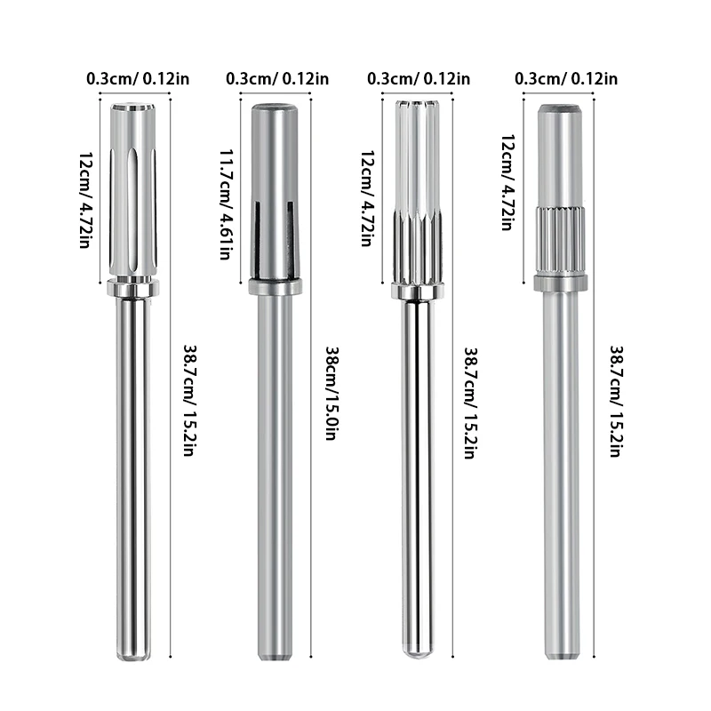 Ferramentas de Manicure profissionais para Acrílico Gel Polonês, Nail Drill Bits, Shank Mandrel Bit, Lixar Bandas, 3/32 ", 1Pc