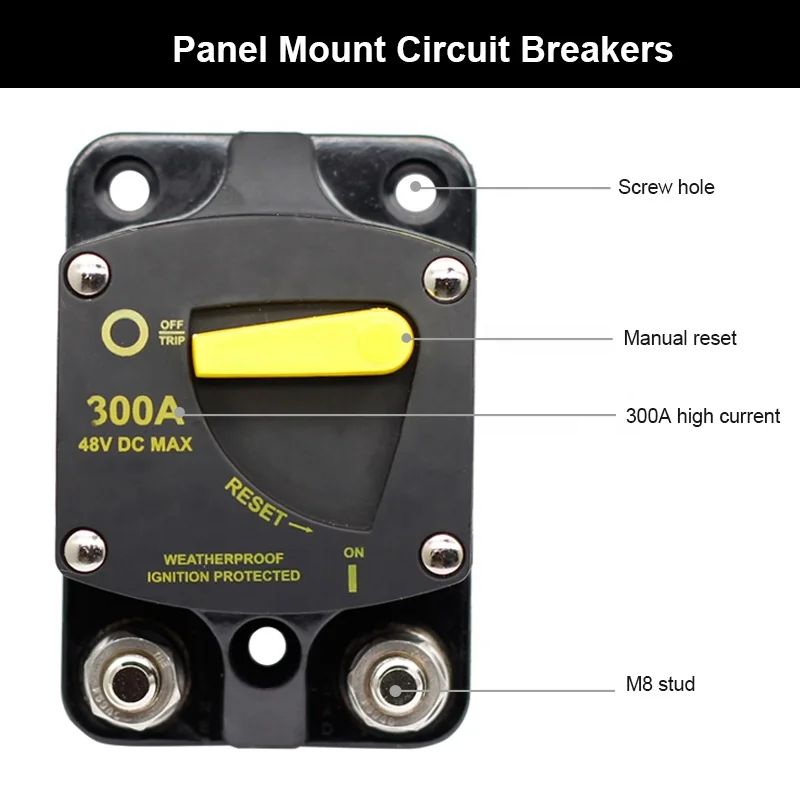 50A 60A 100A 150A 200A 300A DC Surface Mount Circuit Breaker