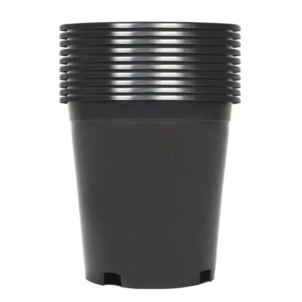 

10Pcs 1-Gallon Black Plastic Flowerpots: For Seeds/Cuttings/Succulents, Horticultural Use