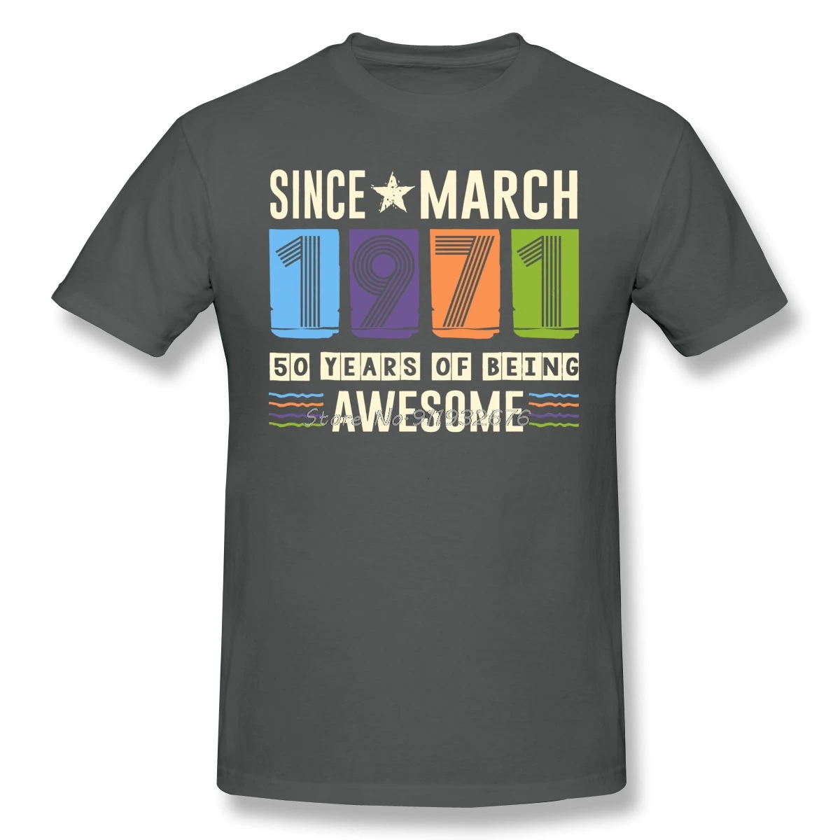 رهيبة منذ مارس 1971 50 عاما هدية عيد ميلاد تي شيرت Camisetas المتضخم القطن مخصص قصيرة الأكمام التي شيرت الرجال