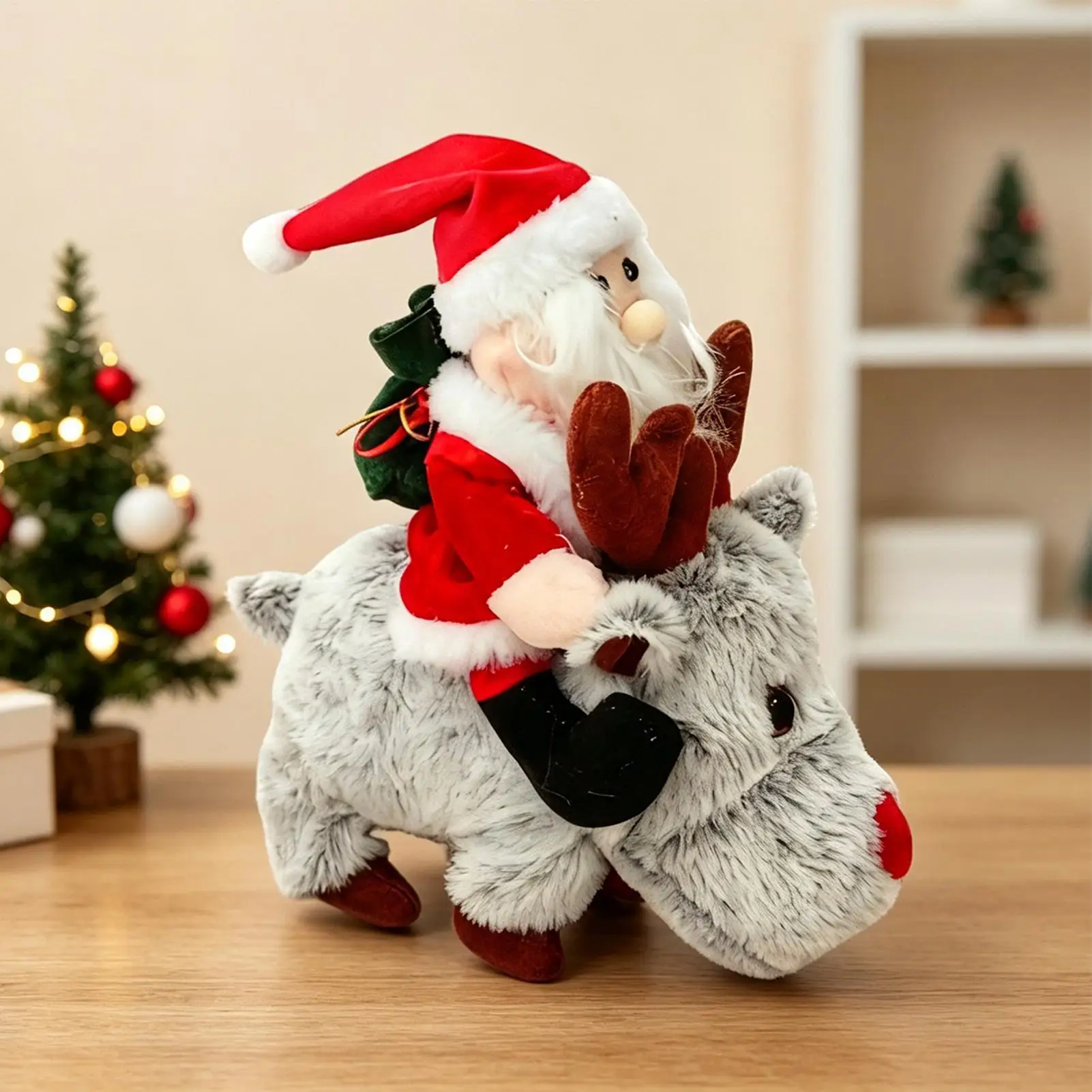 Walking Santa Claus Toy Interactive Plush Holiday Electric Figure With Music Santa Claus Music For Kid Boy Girls Holiday Winter