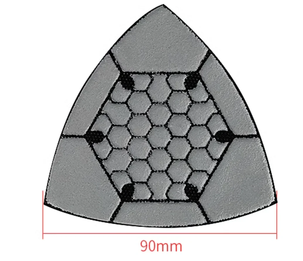 7 Stuks 3.6 ''Droog Driehoek Polijstkussen | 90Mm Zachte Diamanthars Bond Hoek Flexibele Granieten Beton Slijpschijf Schijf