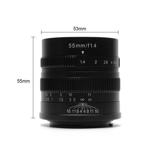 7artisans 55mm F1.4 Large Aperture Portrait Manual Focus Micro Camera Lens Fit for Fuji XH1 XA1 XA2 XPro1 XA3 XE3