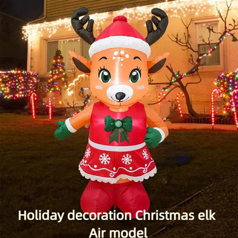 

1,55 м/5,09 футов надувной рождественский имитация оленя со светодиодной подсветкой для использования в помещении и на открытом воздухе, праздничные украшения, товары для дня рождения
